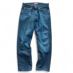 Y2K Streetwear Dark Wash Straight Leg Jeans